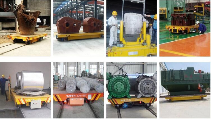 Rubber wheel battery transfer carriage mold injection transfer cart on concrete floor