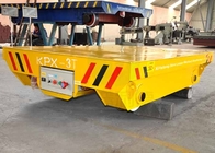 Bay to bay metal plate battery operated electric flat trailers on rails