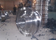 Forged polished double rim wheel for rail cart on steel rails with 800mm