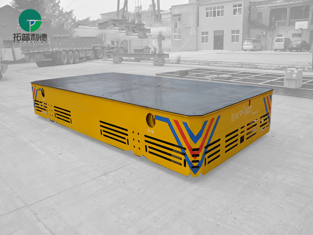 30 ton Battery Powered Trackless Motorized Transfer Cart Transport Carriage With Pendent Operated