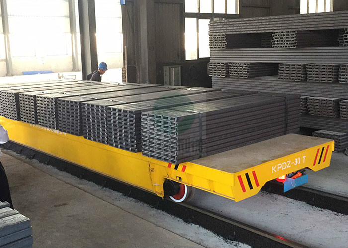 50T Material Transfer Heavy Duty Platform Trolley on Rails for Forged Plant Handling