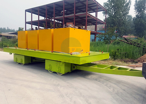 Material Handling Platform Motorless Towed Transfer Carts With Draw Bar