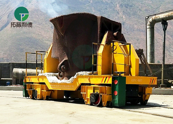 Steel Plant Dual Drive System Heat Resist Slag Pot Transfer Cars Powered By Low Voltage Rails