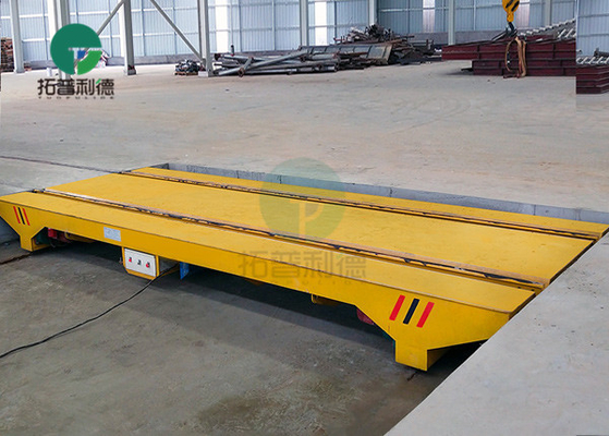 Towed Cable Powered Factory Material Handling Hydraulic Rail Transport Cart For Steel Structure