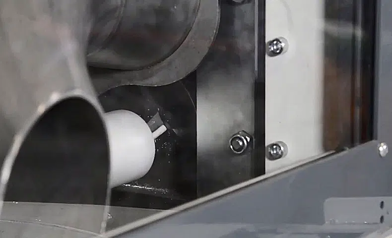 Inside view of wire cutting